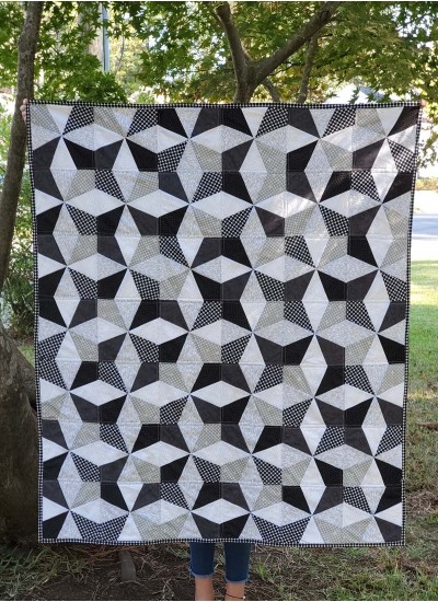 Kaleidoscope Graydation Quilt by Lindsay Chieco from linzentart 