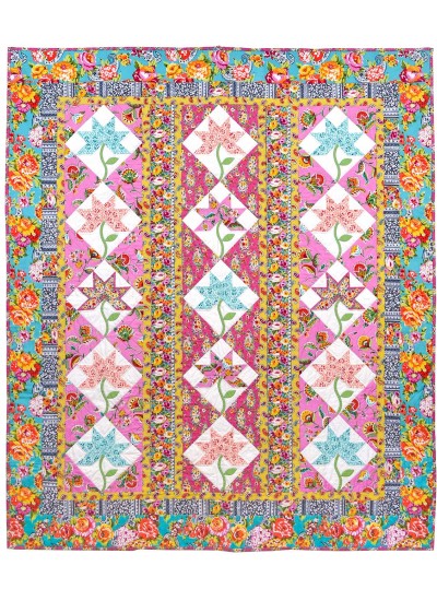 Kashmir Blooms Quilt by Marsha Moore /53.5"x63.5"