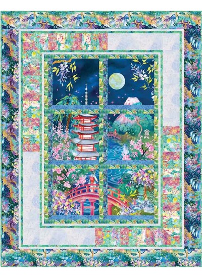 Keys to the Blossom View Quilt feat. Kyoto Blossom by Ladeebug Design