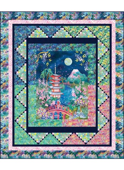 Kyoto Nights Quilt feat. Kyoto Blossom by The Whimsical Workshop