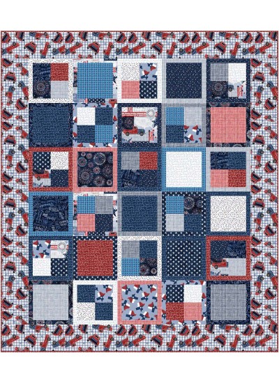 fat Quarter Four-Patch land that I love quilt by Swirly Girls Design 62"x72"
