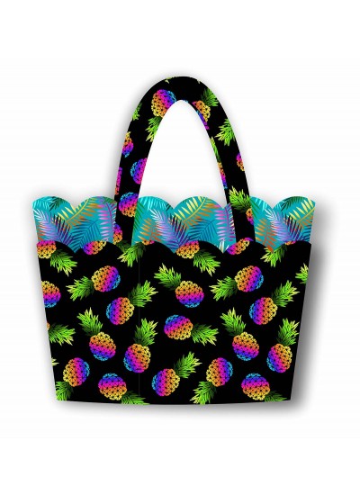 Scalloped Bag Let's get tropical by Poor house quilt designs /16"x11.5"x3"