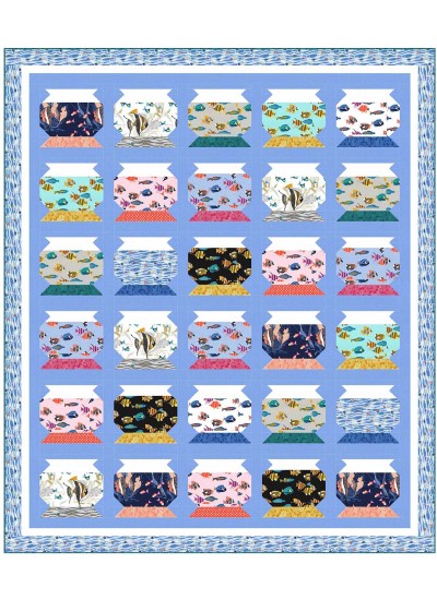 Life in a Fishbown Quilt by Wendy Sheppard /81"x95"