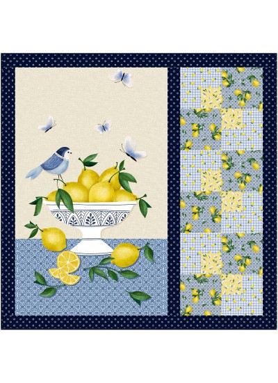 Life's Blessing Lemon Fresh Quilt by Brenda Plaster / 43.5"x43.5"