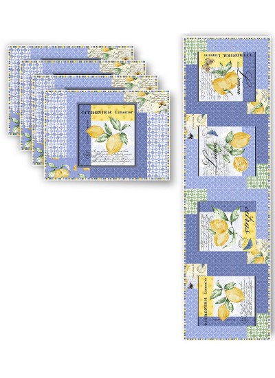 Limoncello Placemats & Runner by Poorhouse Quilt Designs