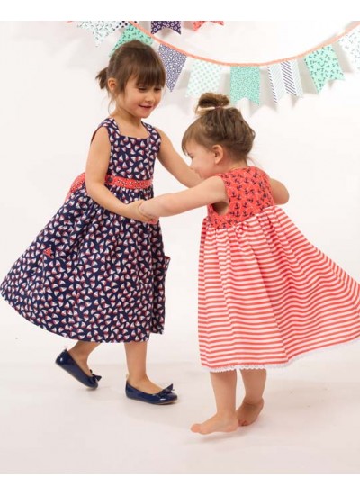 The Littles Navy Sailboats Dress