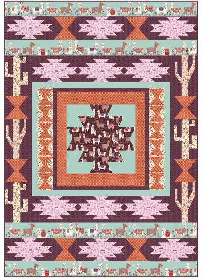 desert quilt - llama love by tamarinis /50"x72"
