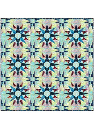Mariner's Delight Quilt by Carl Hentsch of 3 Dog Design /64"x64"