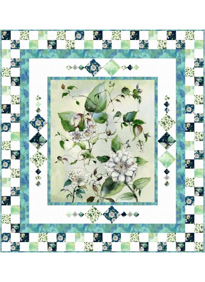 Panel Bliss Quilt feat. Meadow Garden by Swirly Girls Design