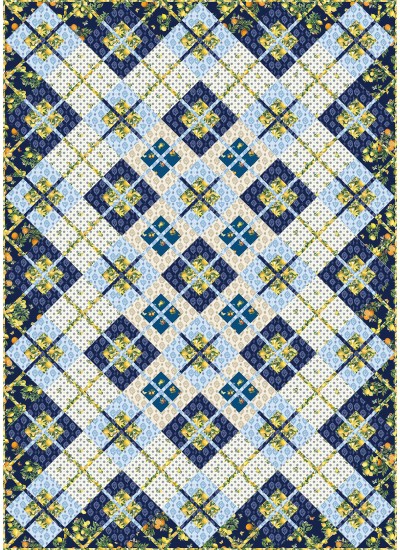 CRISS CROSSROADS BY EVERYDAY STITCHES QUILT FEAT. MEDITERRANEAN RIVIERA 