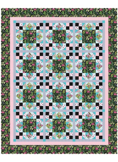 Midday at the Oasis Quilt by Heidi Pridemore / 68"x85.5" 