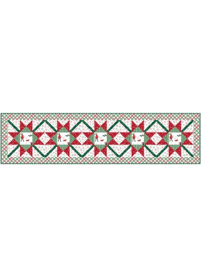 Over Under Again Table Runner - most wonderful time of the year quilt by Swirly Girls Design 16"x64"
