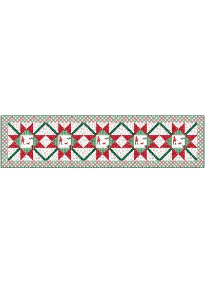 Over Under Again Table Runner - most wonderful time of the year quilt by Swirly Girls Design 16"x64"