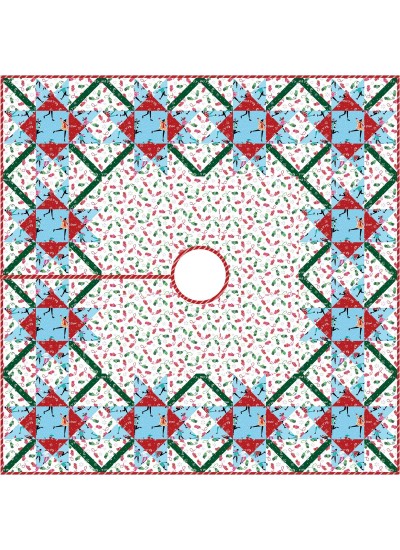 Over Under Again Tree Skirt - most wonderful time of the year quilt by Swirly Girls Design 48"x48"