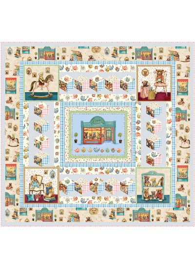 teatime for teddies Much loved bear Quilt by marsha evans moore /553.5"x51"