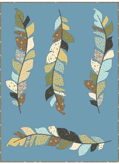 skylark - nature's choir quilt by sewn wyoming /56"x75"