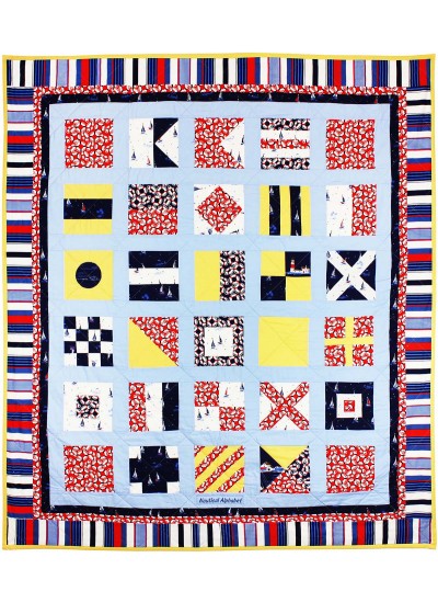 Nautical Alphabet Quilt  sewn by Nancy Iacono   /58"x66"