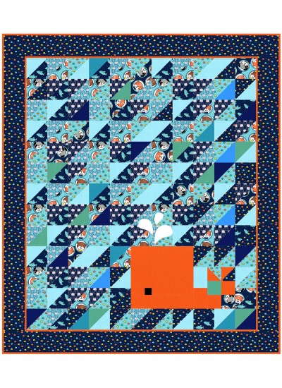 Whale of a Tail - Nautilus Quilt by on Williams Street 39.5"x45.5"