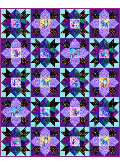 Bloomin' Quilt feat. Neon Cats by Miss Winnie Designs