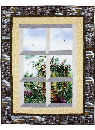 Overlooking the Rose Arbor Quilt by Marinda Stewart   /42"x54"