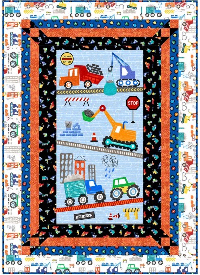 Panel Frames Quilt by Swirly Girls / 44"x62"