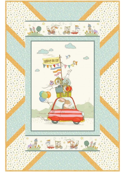 Panel Pop -city hoppers Quilt by swirly Girl Designs /36"x54"