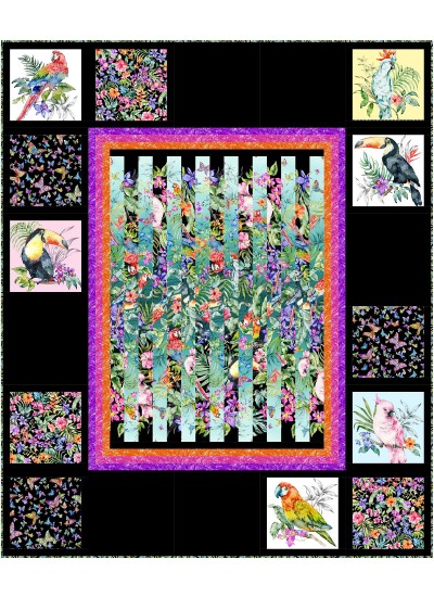 TROPICAL VICE VERSA BY LADEEBUG DESIGN QUILT FEAT. PARADISE FOUND 