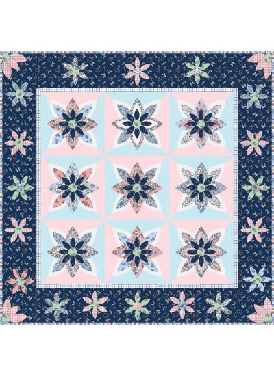 Beautiful Blooms Petite Garden Quilt by Cabin in the Woods - 63"x63"