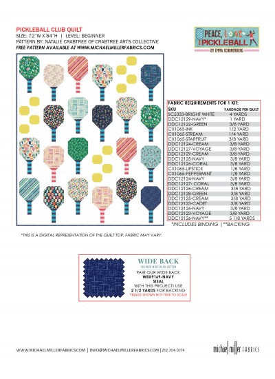 Pickleball Club Peace Love Pickleball by Natalie Crabtree Kitting Guide 