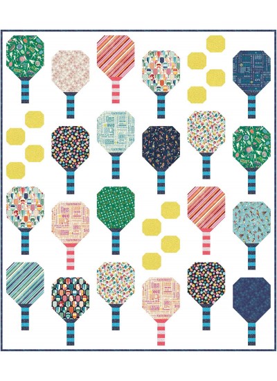Pickleball Club Quilt feat. Peace Love Pickleball by Natalie Crabtree 