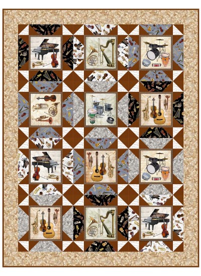 Block Talk Stars - Pitch Perfect Quilt by Swirly Girls Design 54"x72" 