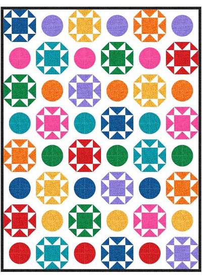 Polka Party Hashdot Quilt by Charisma Horton /74"x86"