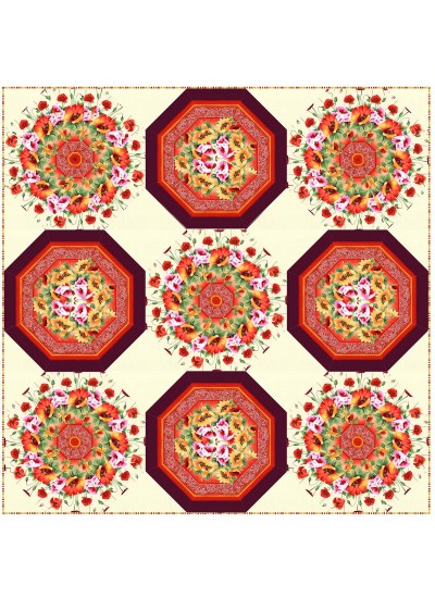 Pots of Posies Quilt by Christine Stainbrook /90"x90"