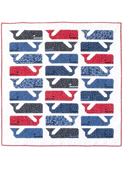 Preppy The Whale Quilt  by Elizabeth Hartman /47"x50"