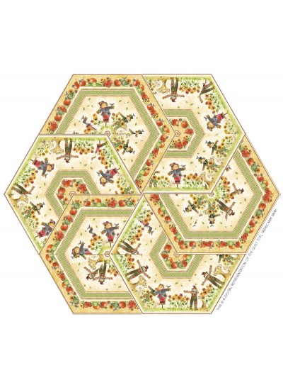 Triangle Frenzy Hexagon - Pumpkin Farm Quilt by Triangle Frenzy 32"x37"