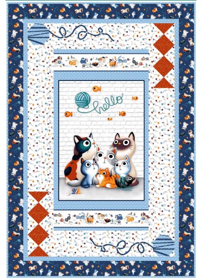 Purrfectly Precious Quilt by Natalie Crabtree /43"x63" 