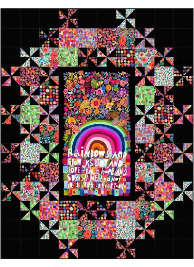 Grand Central Rainbows and Sunshine Quilt by Swirly Girls Design - 60x78"