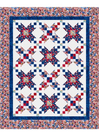 Parade Quilt feat. Red, White & Beautiful by Project House 360 - free pattern available February 2027