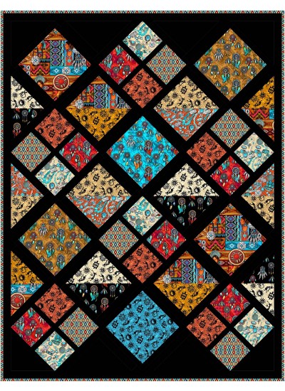 road to the west southwest quilt by natalie crabtree /54"Wx71"H 