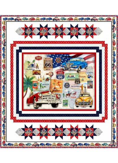 American Steel Quilt feat. Route 66 by Project House 360 - free pattern available November, 2025
