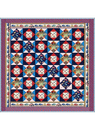 Route Fest Large Throw Quilt feat. Route 66 by Daisi Toegel - free pattern available November, 2025