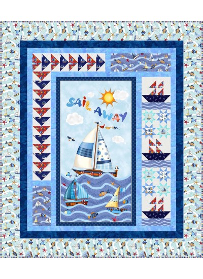 Maritime Quilt feat Sail Away by Project House 360 - free pattern available December, 2025
