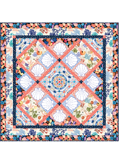 Treasures of the Sea quilt feat. Seaing by Marsha Evans Moore 