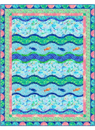 Making Waves - Sea Maidens Quilt by Marsha Evans Moore 53"x68.5"