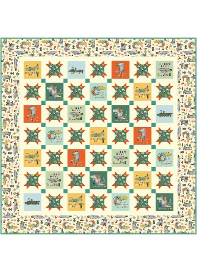 Baby Gators Quilt feat. See Ya Later Alligator by Natalie Crabtree - free pattern available September, 2025