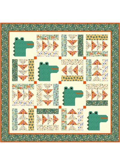 Zig Zagging Quilt feat. See Ya Later Alligator by Natalie Crabtree - free pattern available September, 2025