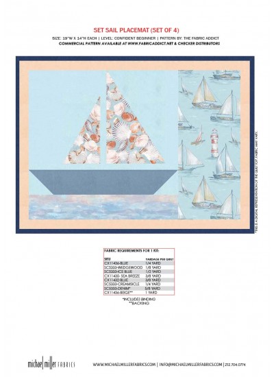 Set Sails placemat coastal living by Karen Bialik Kitting guide 