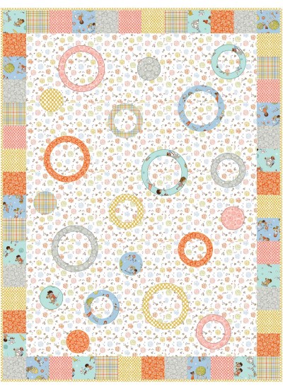 ring toss - sew seeds of love quilt by swirly girls design /48"x64"