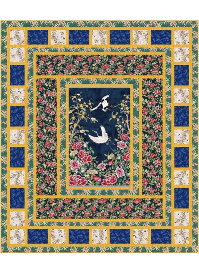 Silk Flower Boxes quilt feat. Silk Road by Ladeebug Design 
