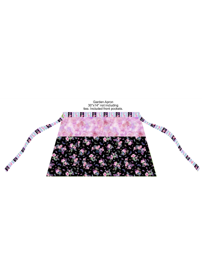 Painted Garden Apron feat.Sketchbook Garden by Brianna Roberts -Free Pattern Available in May, 2025